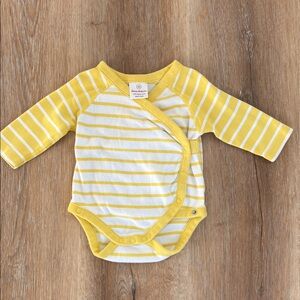 Hanna Andersson Yellow and White Striped Bodysuit